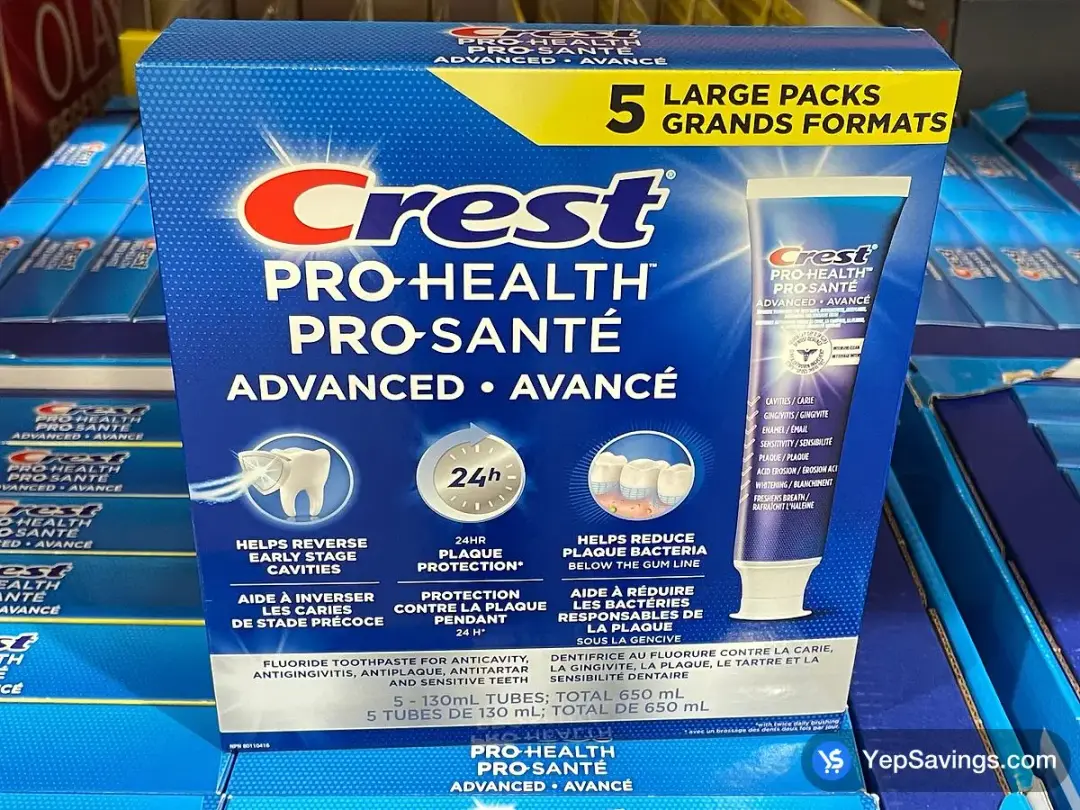 COSTCO CREST PRO - HEALTH ADVANCED TOOTHPASTE 5 x 130 mL – (ITM 1865116)
