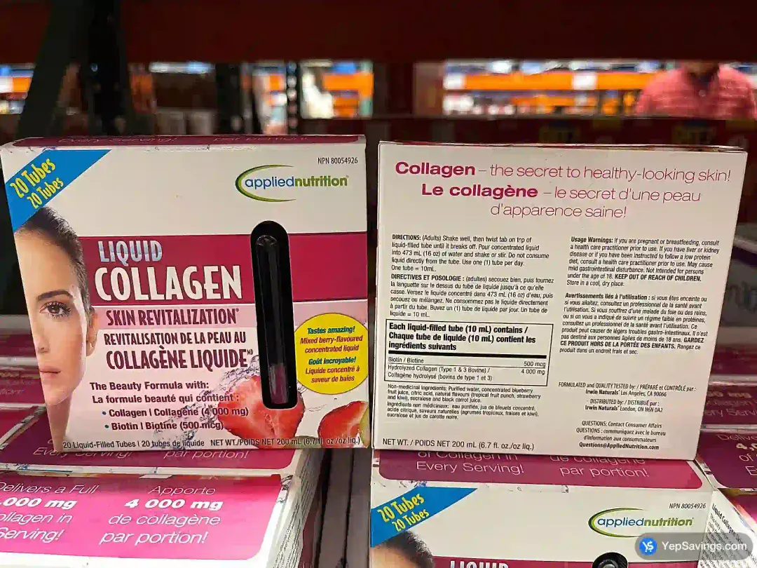 APPLIED NUTRITION LIQUID COLLAGEN 4000 MG 20 TUBES - Costco Canada (ITM 1015413)