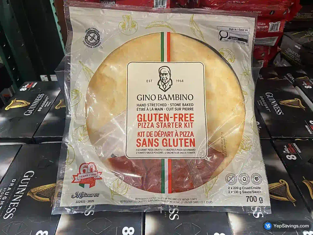 GINO BAMBINO GLUTEN FREE PIZZA KIT PACK OF 2 700g D7 - Costco Canada (ITM 1974721)