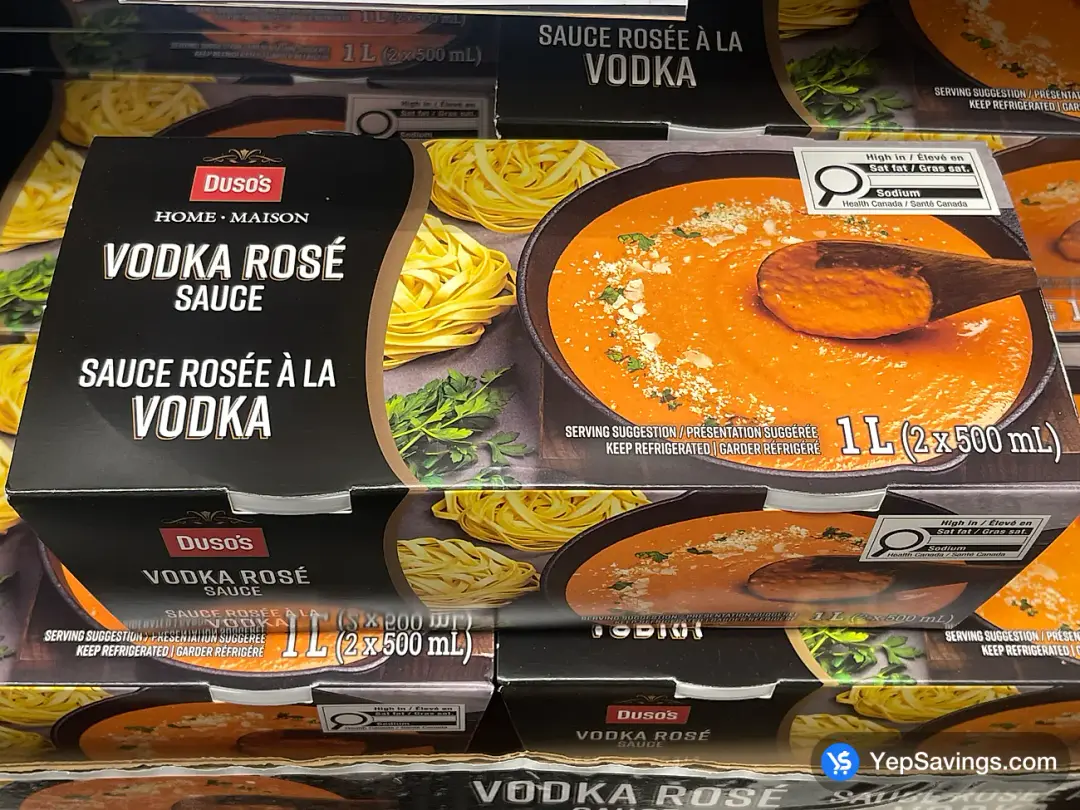 DUSO'S VODKA ROSE SAUCE 2 x 500 ml - Costco Canada (ITM 2053789)