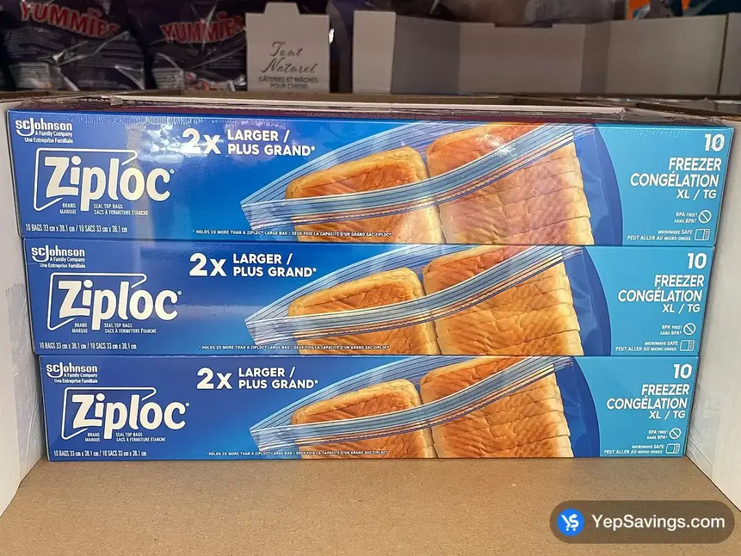 ZIPLOC XL FREEZER BAGS 3 PACKS OF 10 - Costco Canada (ITM 1111171)