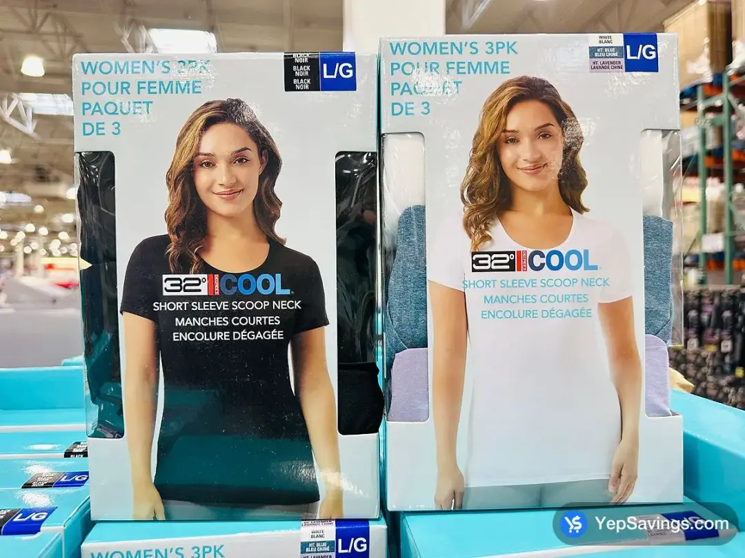 32 DEGREES COOL TEE 3PK + LADIES SIZES S - XL - Costco Canada (ITM 3200030)
