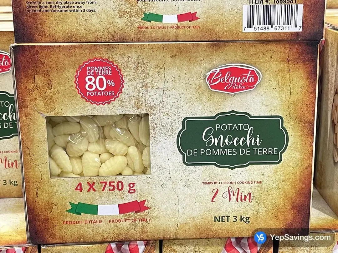 BELGUSTO GNOCCHI 4 x 750 g - Costco Canada (ITM 1869581)