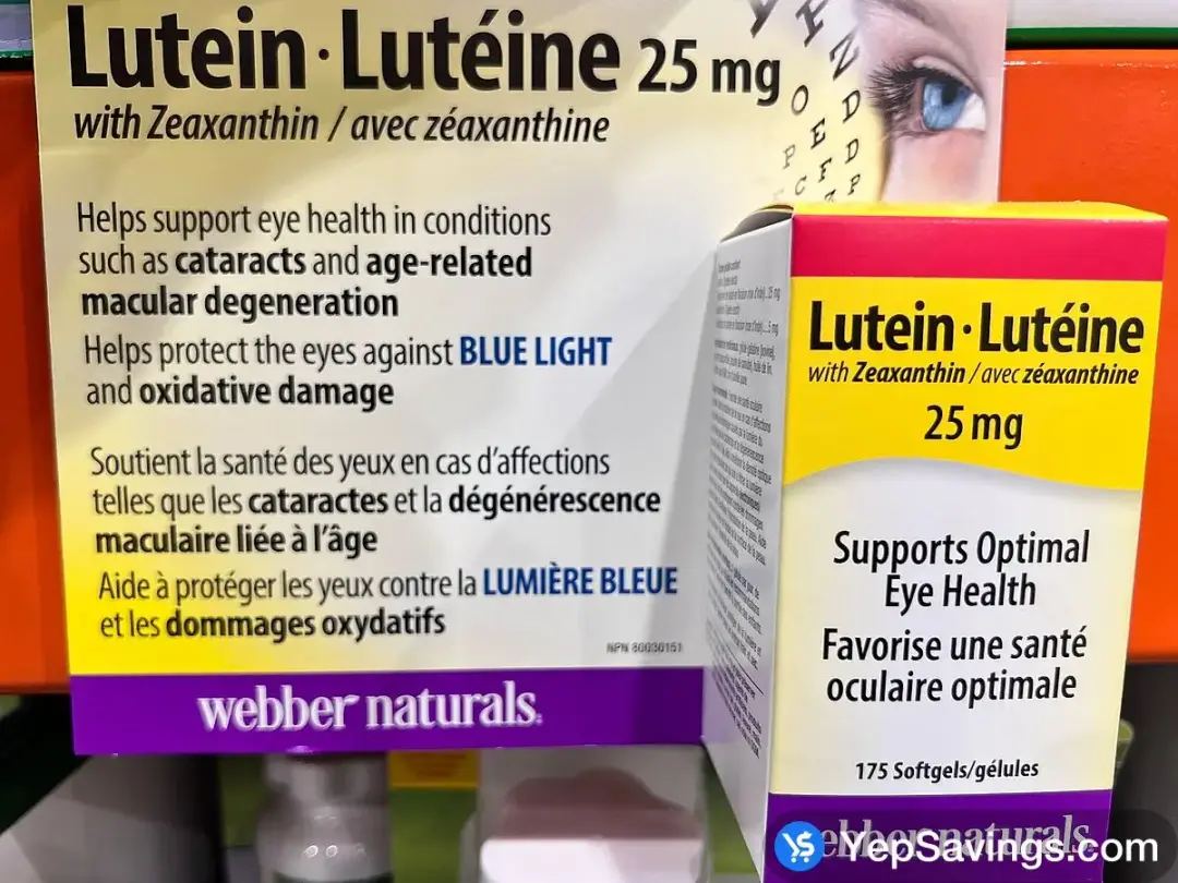 WEBBER LUTEIN 25 MG 175 SOFTGELS - Costco Canada (ITM 1384681)