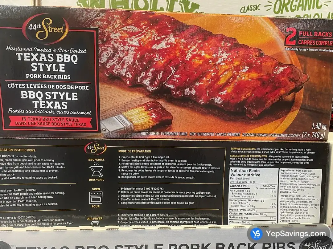 44TH STREET PORK BACK RIBS 2 x 740 g - Costco Canada (ITM 2154772)