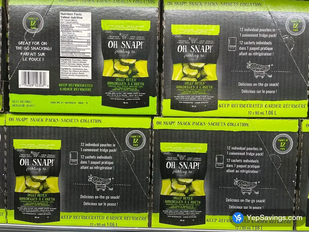 OH SNAP ! DILLY BITES 12 x 90 ml - Costco Canada (ITM 1168831)