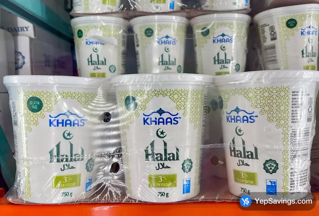 KHAAS HALAL 3 % PLAIN YOGURT 6 x 750 g - Costco Canada (ITM 1152866)