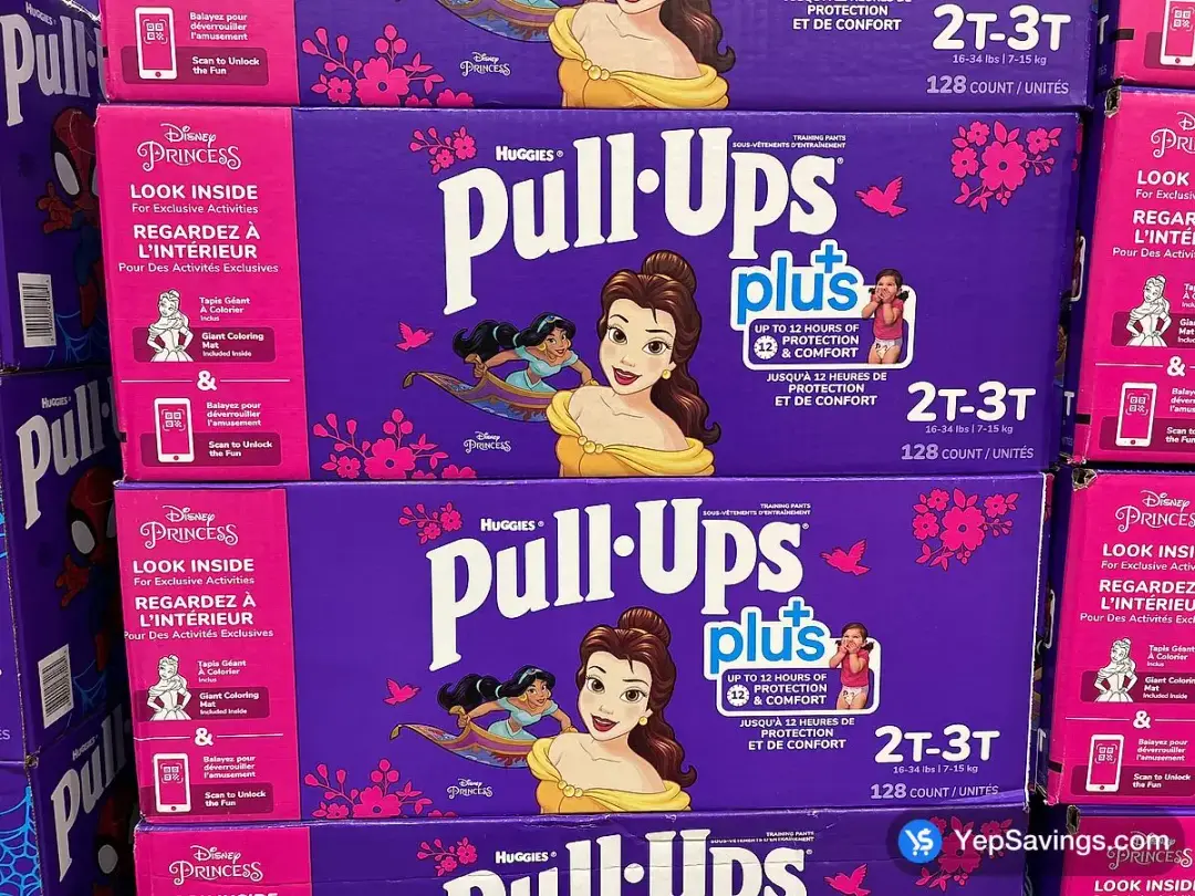 HUGGIES PULL-UPS PLUS GIRLS 2T-3T PACK OF 128 - Costco Canada (ITM 1126124)