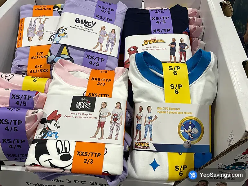 Costco LICENSED 3 PIECE PYJAMA SET KIDS SIZES 2/3 - 7/8
