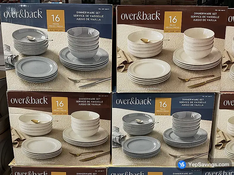 Costco OVER&BACK LAKE COMO DINNERWARE 16 PIECES