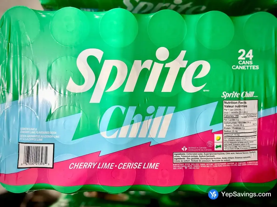 SPRITE CHILL CHERRY LIME 24 x 355 mL - Costco Canada (ITM 1031334)