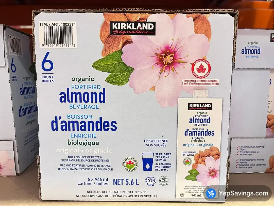 KIRKLAND SIGNATURE ALMOND ORIGINAL 6 x 946 mL - Costco Canada (ITM 1002374)