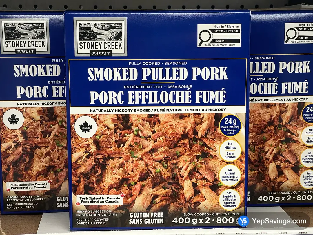 STONEY CREEK MARKET SMOKED PULLED PORK 2X400g - Costco Canada (ITM 2053683)