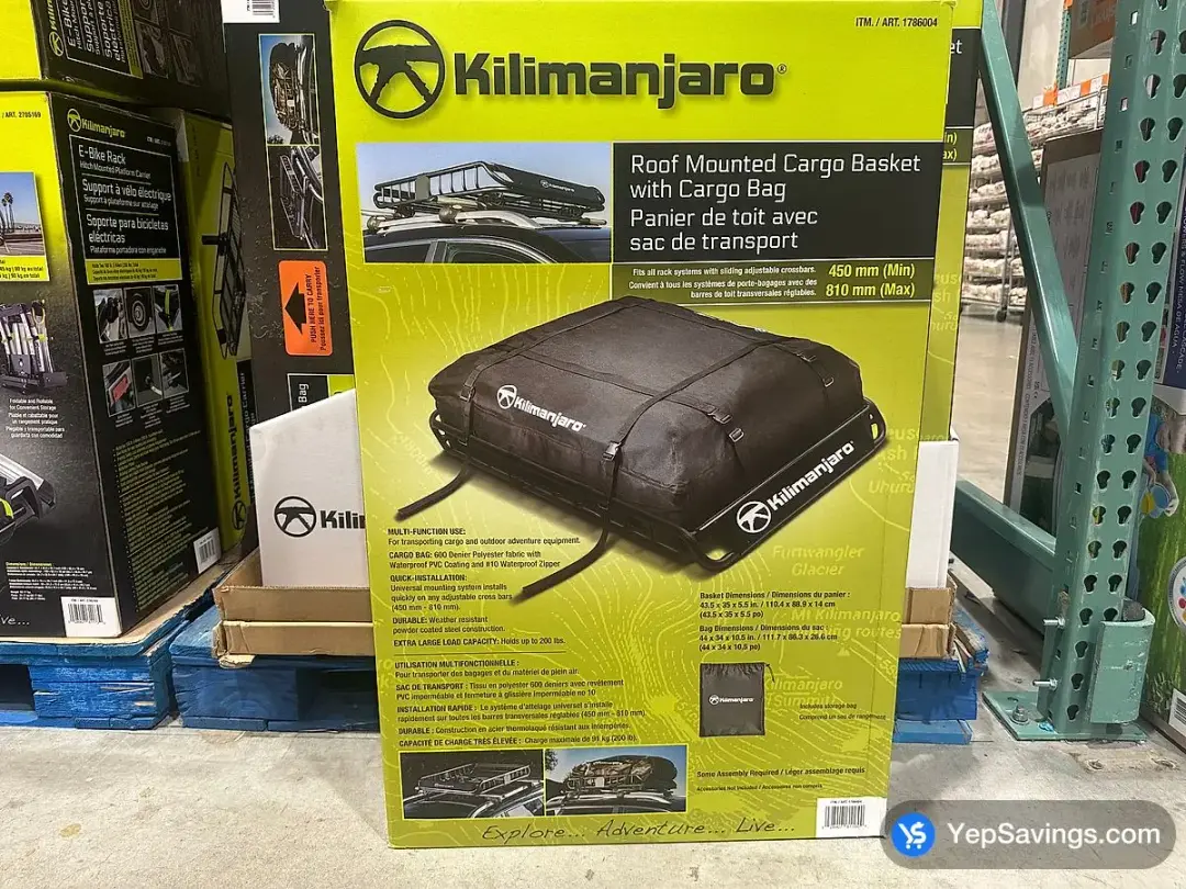KILIMANJARO STEEL ROOFTOP BASKET WITH CARGO BAG - Costco Canada (ITM 1786004)