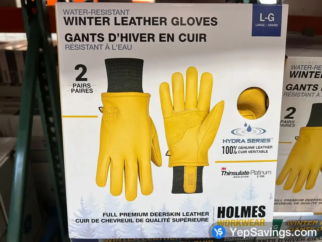 HOLMES GLOVES DEERSKIN 2 PAIRS SIZES : M - XL - Costco Canada (ITM 1715943)