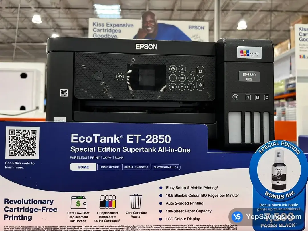EPSON ECOTANK ALL IN ONE PRINTER ET-2850 SE - Costco Canada (ITM 2232850)