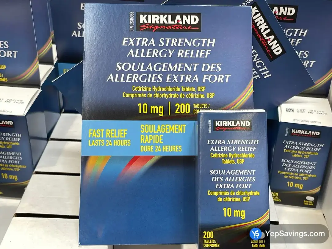 KIRKLAND SIGNATURE ALLERGY RELIEF ES 200 TABLETS - Costco Canada (ITM 987271)
