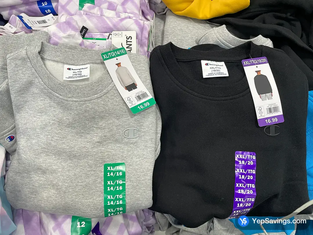 CHAMPION CREW SWEATER KIDS SIZES S-XXL - Costco Canada (ITM 5518000)