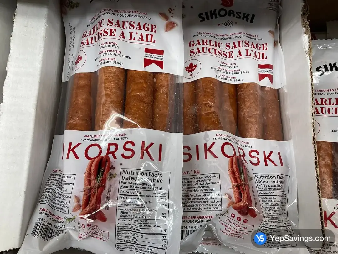 SIKORSKI GARLIC SAUSAGE 1 kg - Costco Canada (ITM 32622)