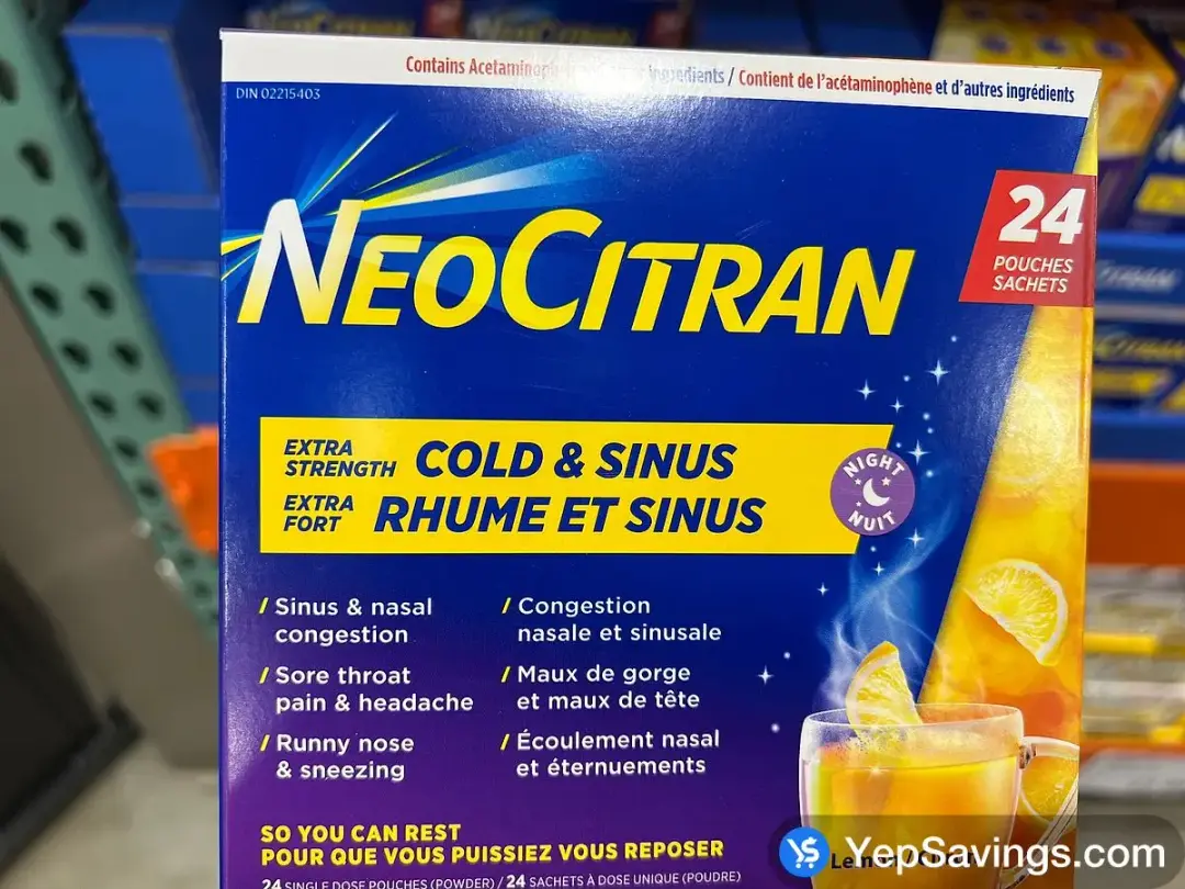 NEOCITRAN COLD & SINUS NIGHT ES 24 POUCHES - Costco Canada (ITM 7635933)
