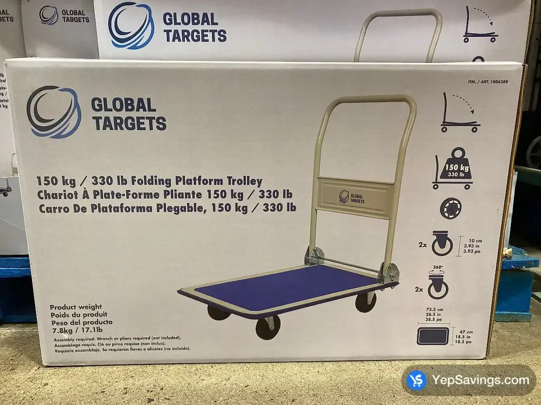 COSTCO GLOBAL TARGETS FOLDING PLATFORM TROLLEY – (ITM 1806388)