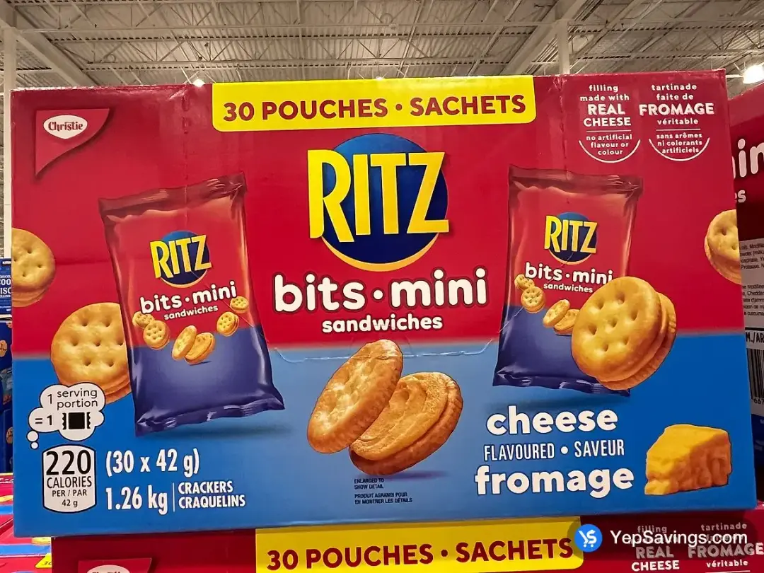 CHRISTIE RITZ BITS WITH CHEESE 30 X 42 g - Costco Canada (ITM 1301967)