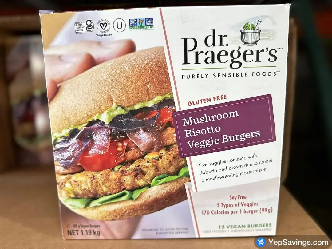 DR PRAEGER'S MUSHROOM RISOTTO BRGR 12 X 99 g - Costco Canada (ITM 1135559)