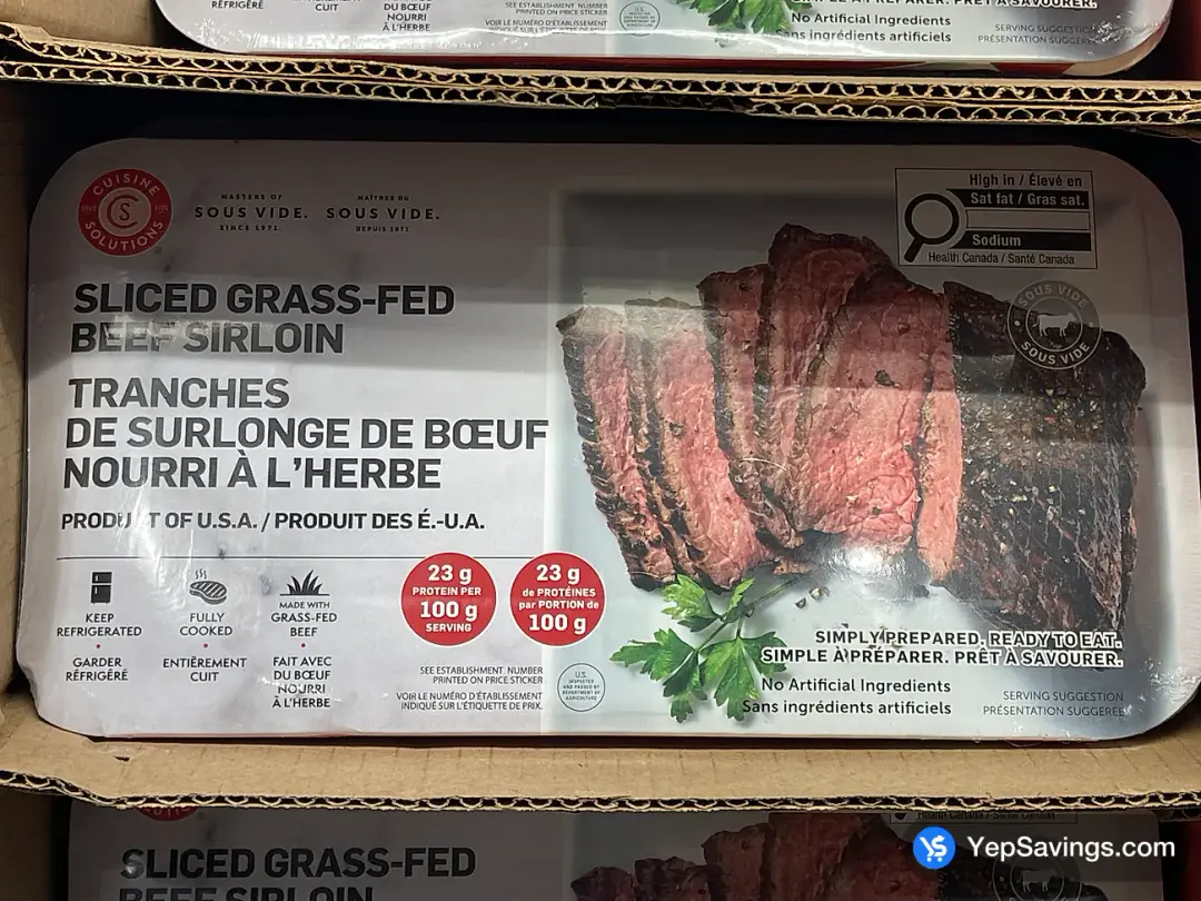 CUISINE SOLUTIONS GRASS-FED BEEF SIRLOIN SLICED PRICE PER kg - Costco Canada (ITM 17464)