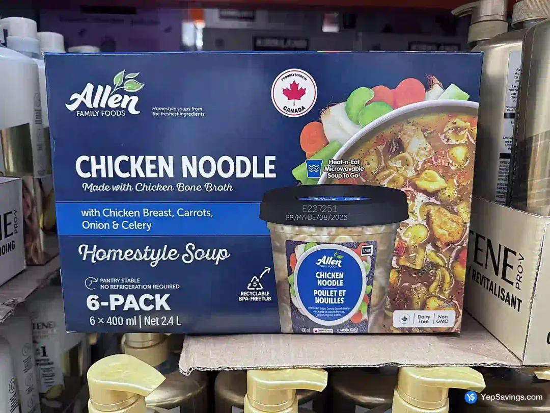 ALLEN FAMILY FOODS CHICKEN NOODLE SOUP 6 x 400 g - Costco Canada (ITM 1212236)