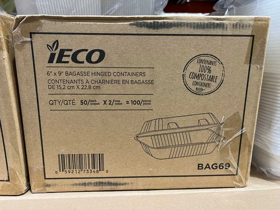 IECO 6X9 BAGASSE CONTAINERS 2 packs of 50 - Costco Canada (ITM 1111582)