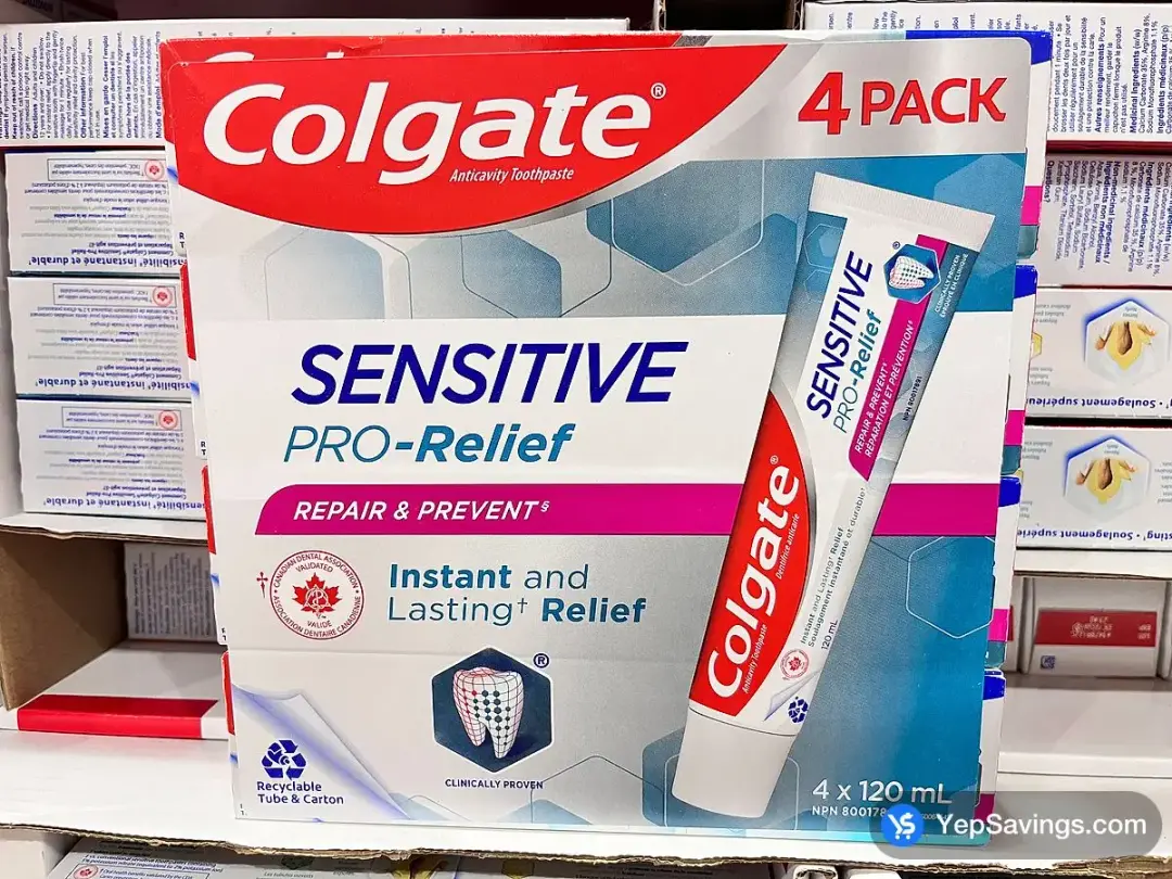 COLGATE PRO-RELIEF TOOTHPASTE 4 x 120 mL - Costco Canada (ITM 1474938)
