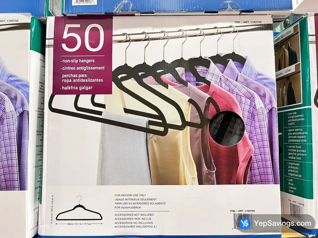HANGERS NON SLIP PACK OF 50 - Costco Canada (ITM 1193759)