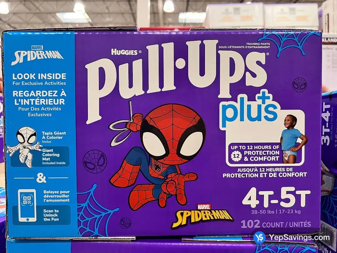 HUGGIES PULL-UPS PLUS BOYS 4T-5T PACK OF 102 - Costco Canada (ITM 2226126)