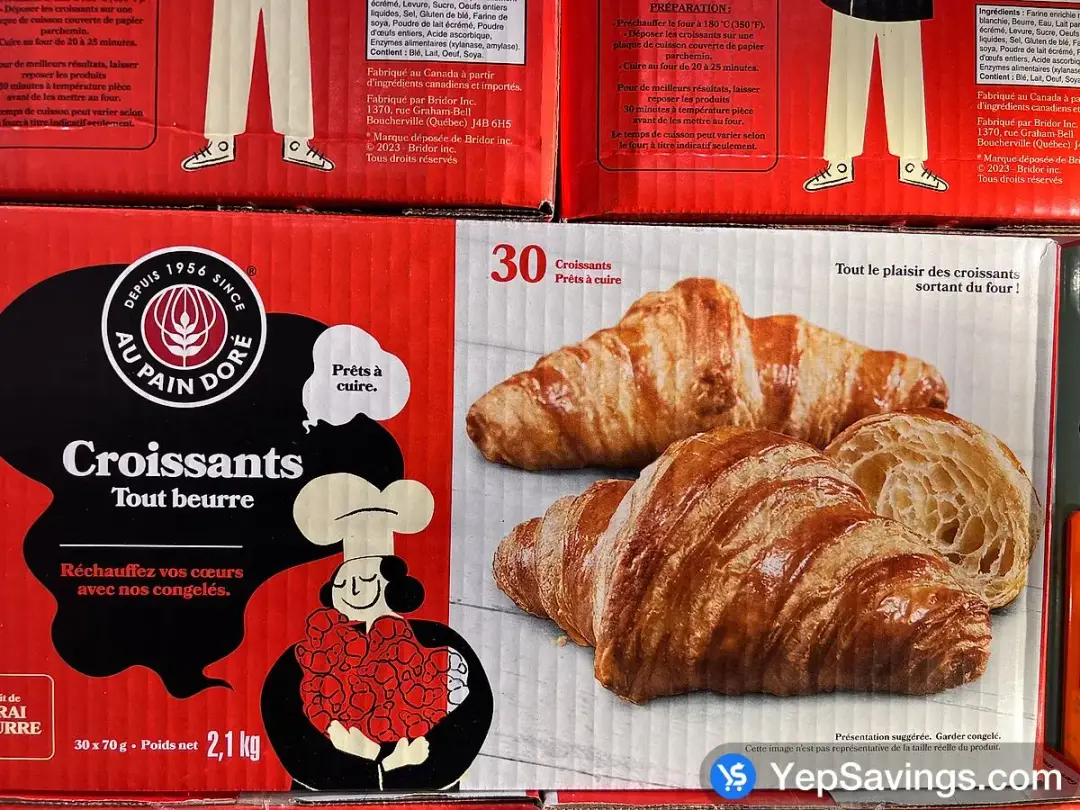 AU PAIN DORE BUTTER CROISSANTS 30 x 70 g - Costco Canada (ITM 402498)