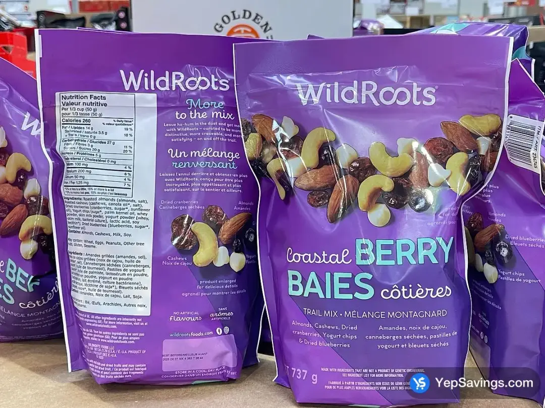 WILD ROOTS COASTAL BERRY BLEND TRAIL MIX 737 g - Costco Canada (ITM 234745)