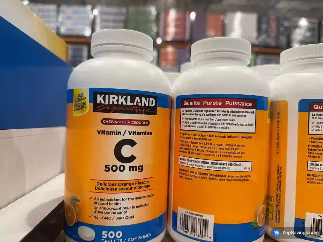 KIRKLAND SIGNATURE CHEWABLE VITAMIN C 500 MG 500s - Costco Canada (ITM 4911500)