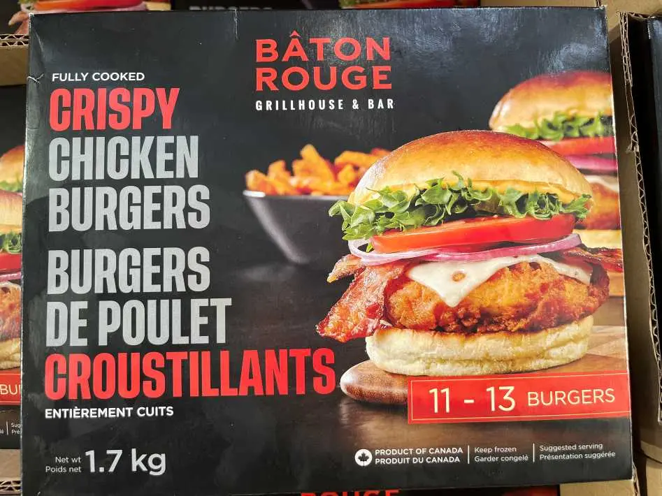 BATON ROUGE CHICKEN BURGER 1.7 kg - Costco Canada (ITM 1297896)