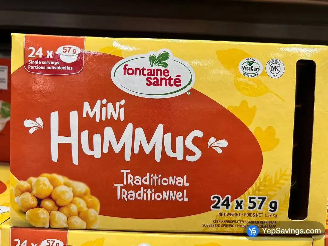 FONTAINE SANTE MINI TRADITIONAL HUMMUS 24 x 57g - Costco Canada (ITM 2941712)