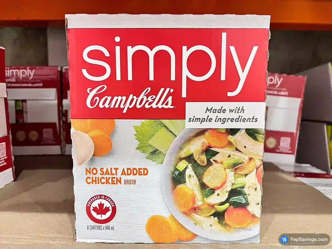 CAMPBELL'S NO SALT SIMPLY CHICKEN BROTH 6X946 mL - Costco Canada (ITM 1373299)
