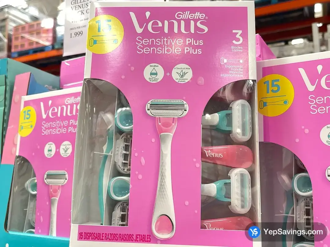 VENUS SENSITVE PLUS ALOE DISPOSABLE RAZORS PACK OF 15 - Costco Canada (ITM 1492769)