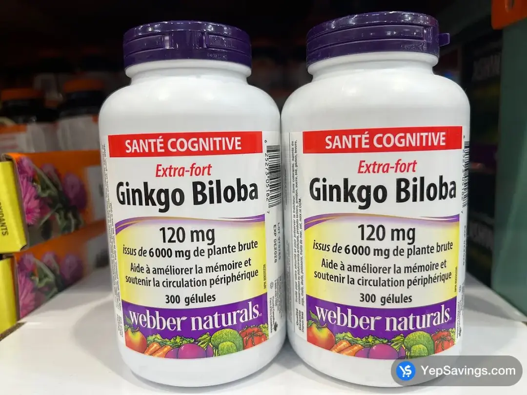 WEBBER NATURALS GINKGO BILOBA 120MG 300 SOFTGELS - Costco Canada (ITM 336724)