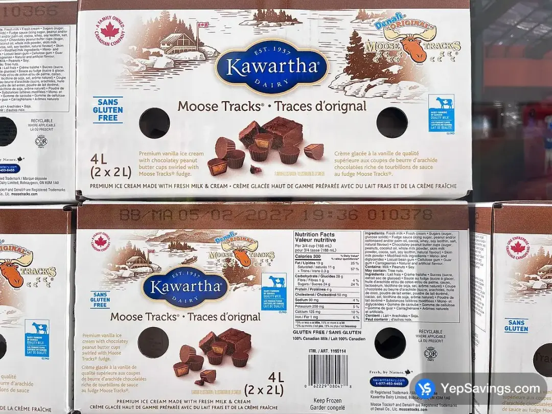 KAWARTHA DAIRY MOOSE TRACKS ICE CREAM 2 x 2L - Costco Canada (ITM 1195114)