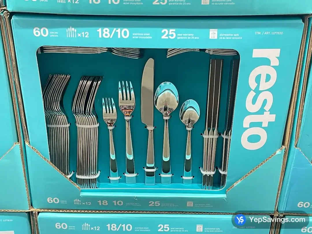 GOURMET SETTINGS RESTO FLATWARE 60 PIECES - Costco Canada (ITM 1177820)