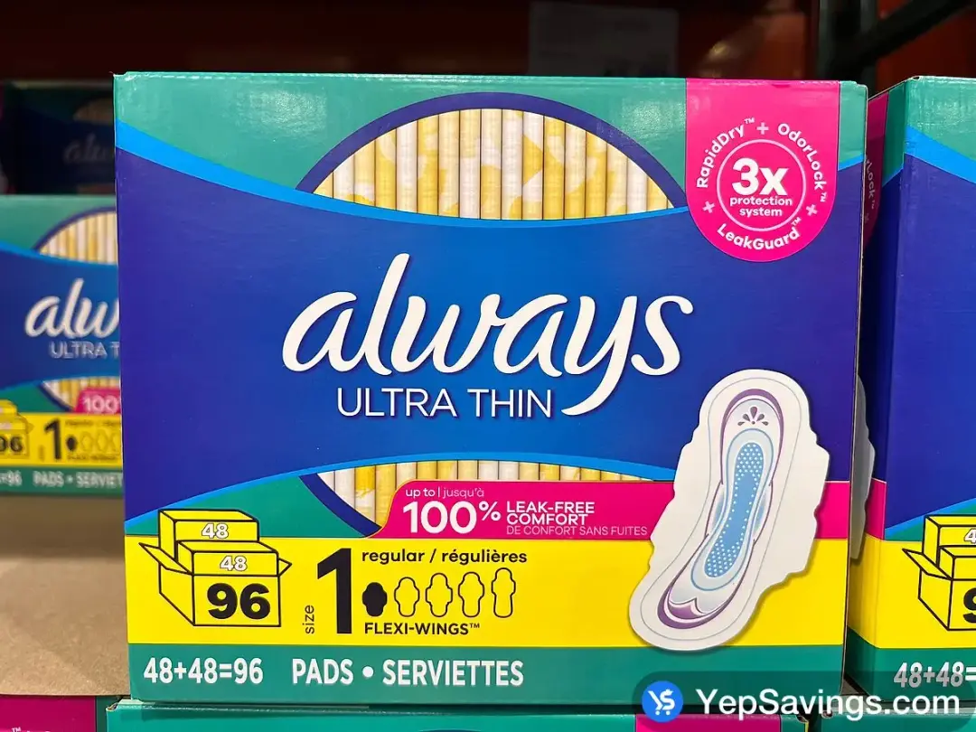 ALWAYS ULTRA THIN PADS REGULAR 96CT - Costco Canada (ITM 767171)