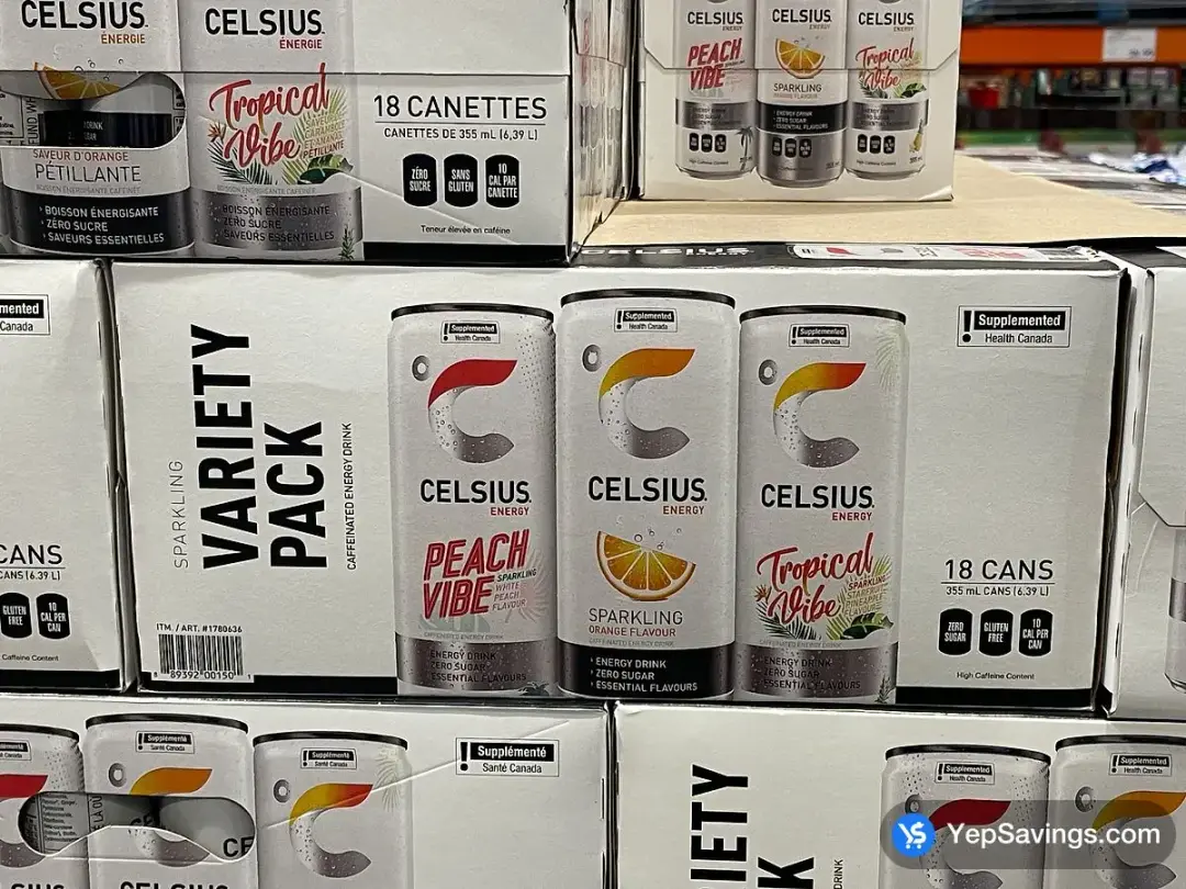 CELSIUS ENERGY DRINK 18 x 355 mL - Costco Canada (ITM 1780636)