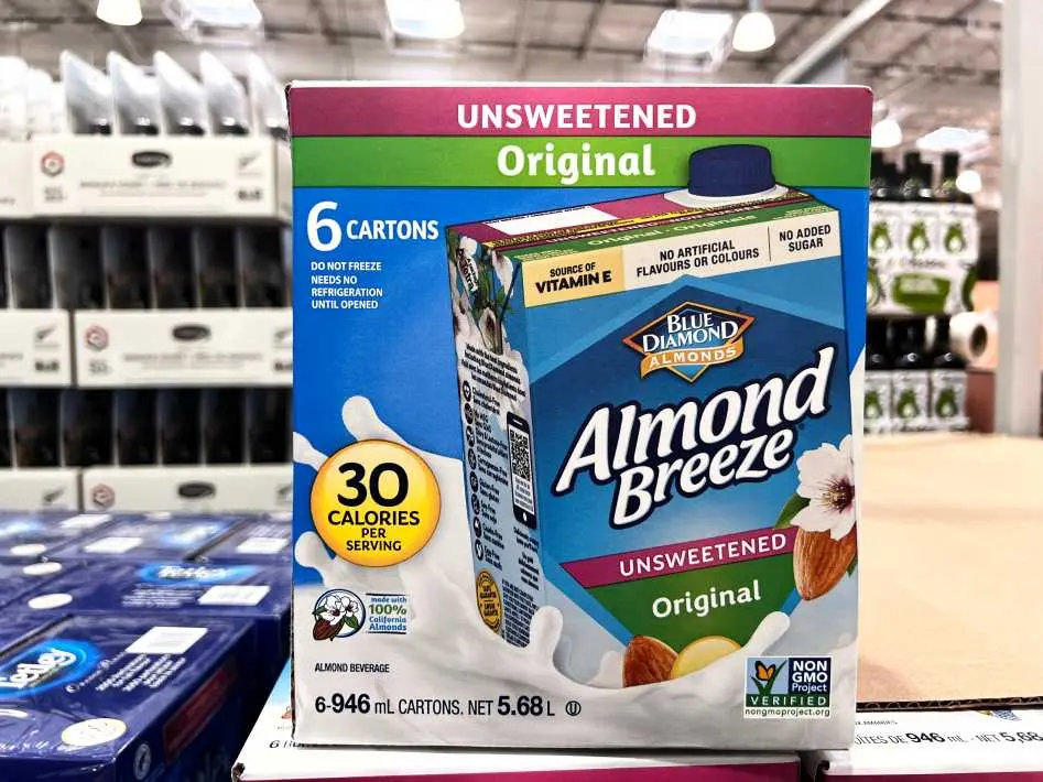 ALMOND BREEZE UNSWEETENED 6 x 946 mL - Costco Canada (ITM 264844)