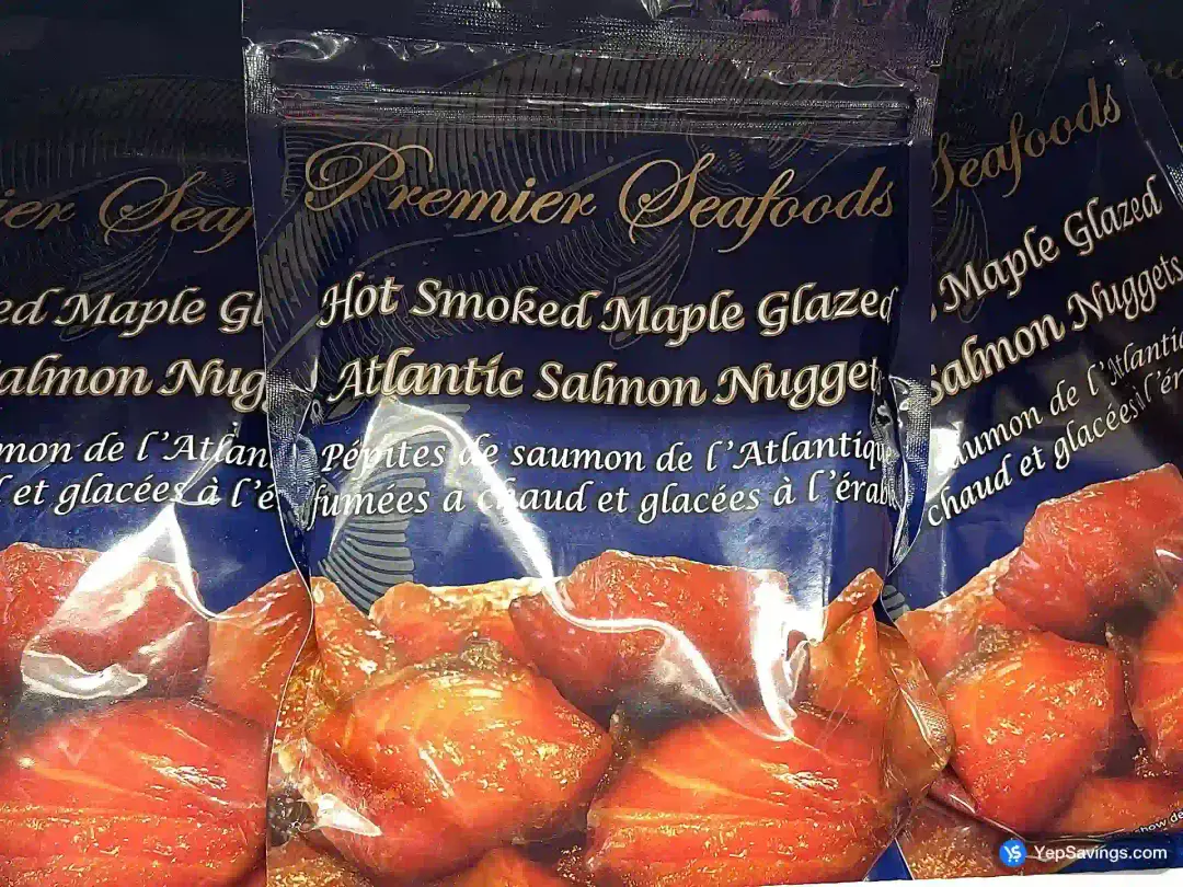PREMIER SEAFOODS HOT SMOKED MAPLE SALMON NUGGETS 400 g - Costco Canada (ITM 1116262)