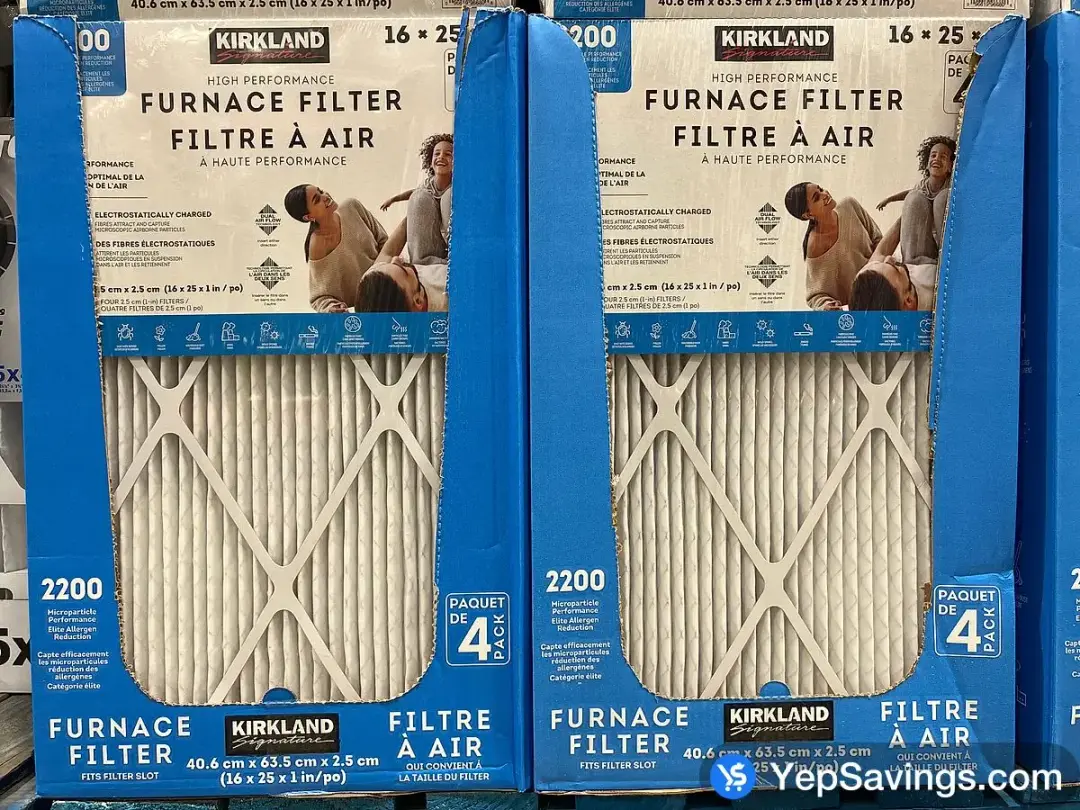 KIRKLAND SIGNATURE 16'' X 25'' X 1'' FILTER PACK OF 4 2200 MPR - Costco Canada (ITM 928373)