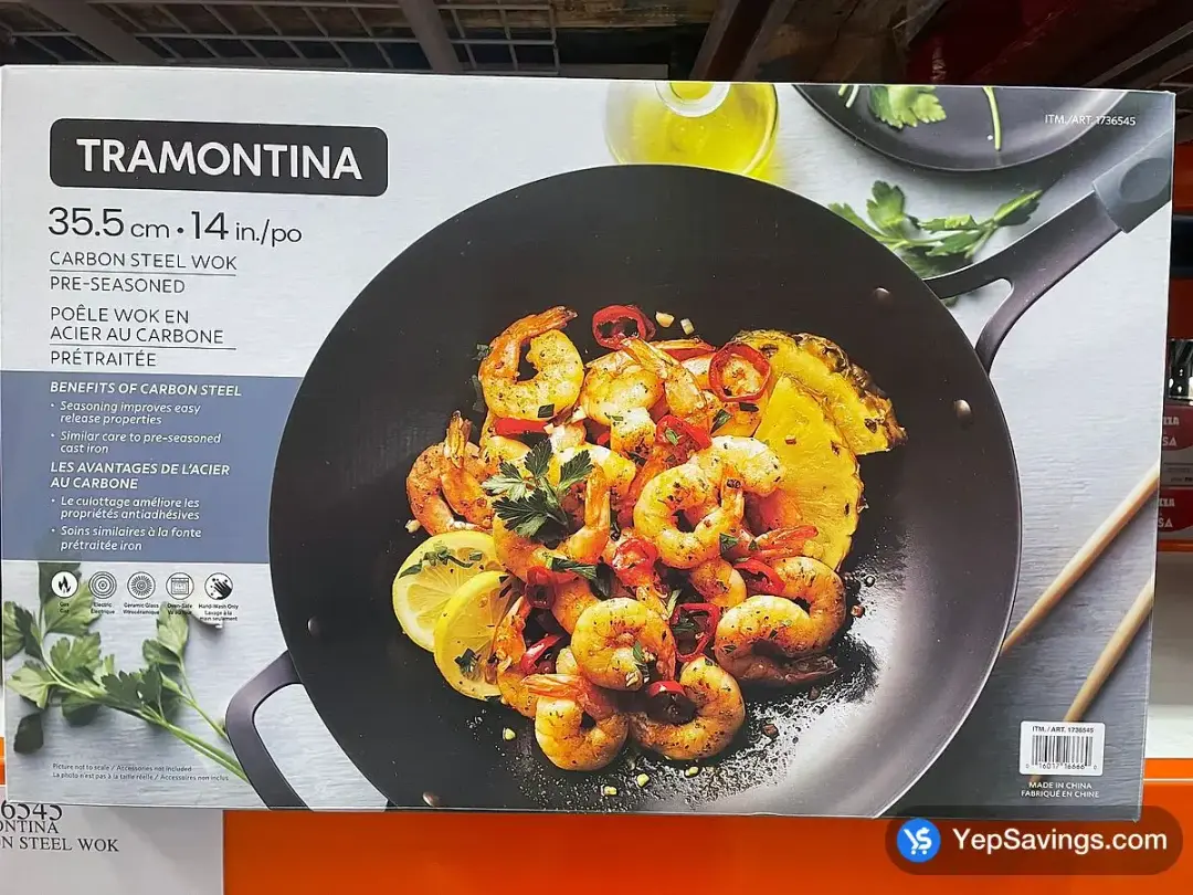 TRAMONTINA CARBON STEEL WOK 14 IN . - Costco Canada (ITM 1736545)