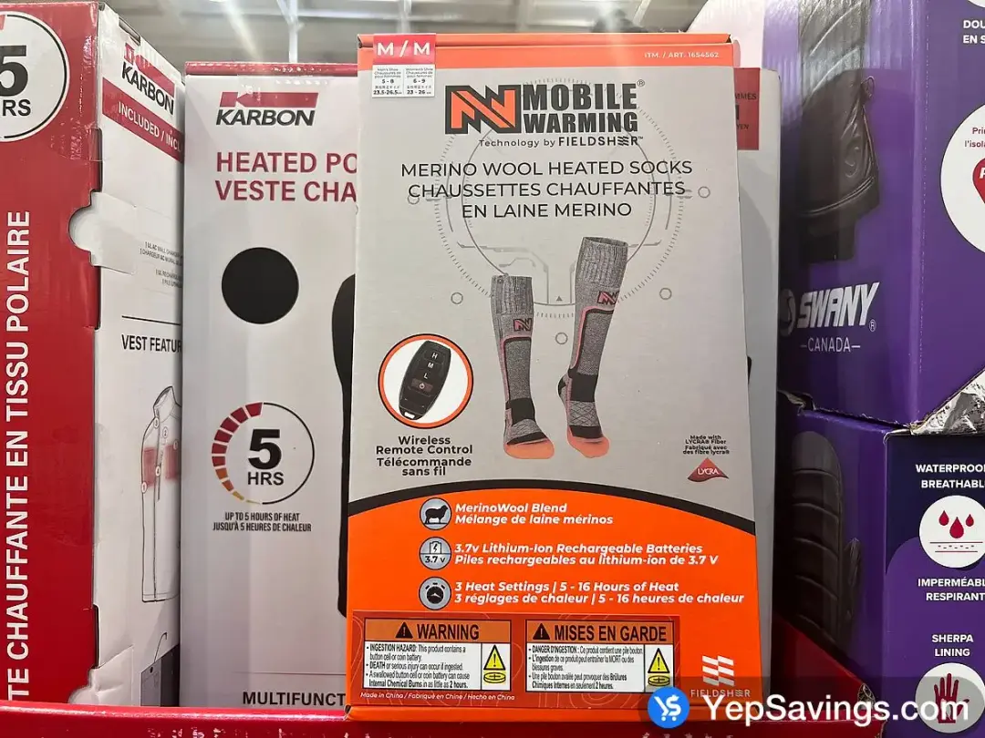 MOBILE WARMING HEATED SOCKS SIZES M - XL - Costco Canada (ITM 1654562)
